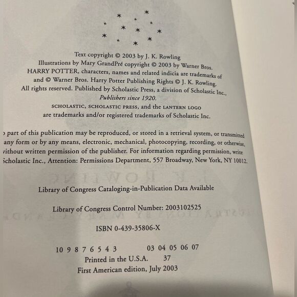 Harry Potter and The Order of Phoenix Hardback Book - Picture 4 of 6